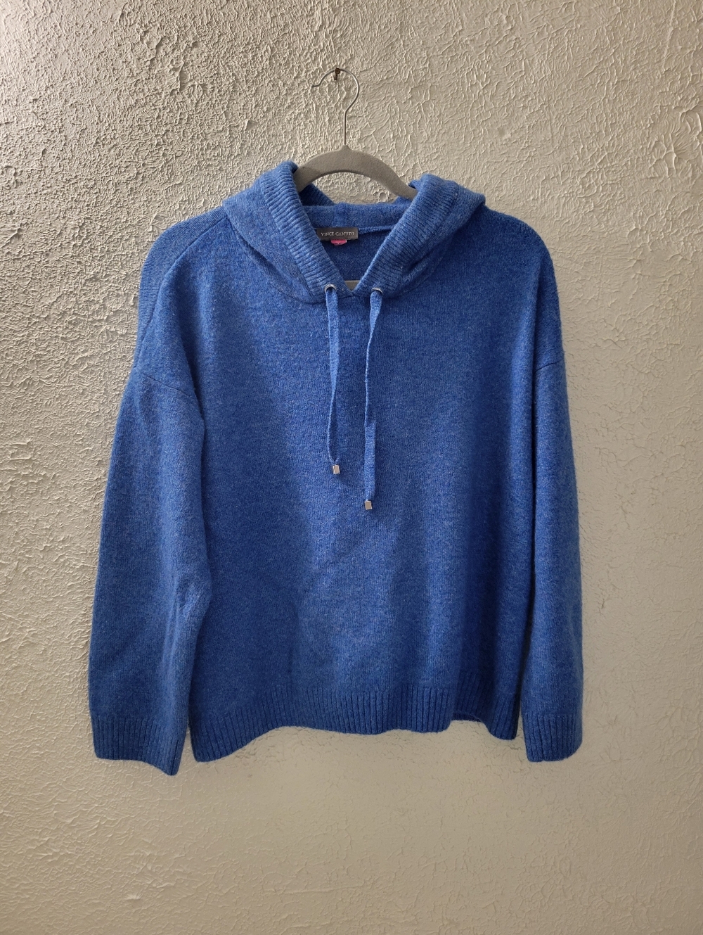 Vince Camuto Sz L Pullover Hooded Sweater Hoodie Blue Womens Warm Cozy